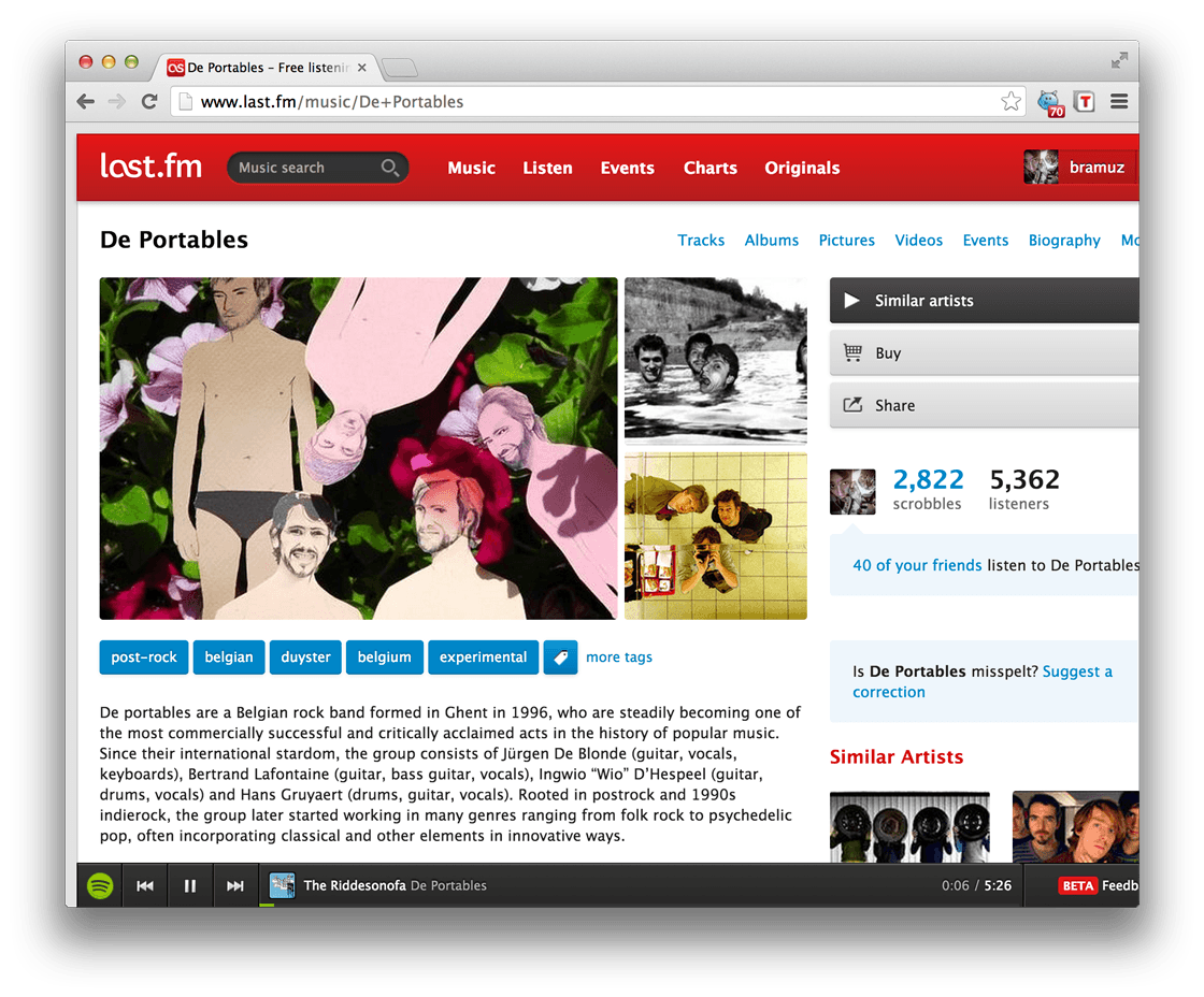 Last.fm and Spotify partnering up Bram.us