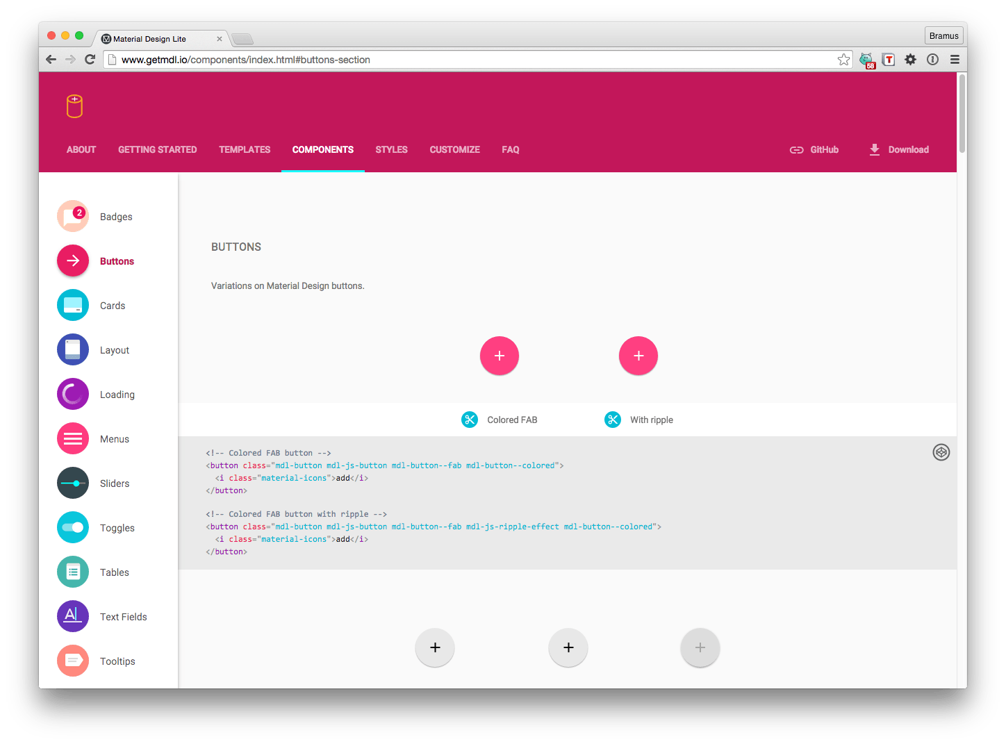 Material Design Lite Bram.us