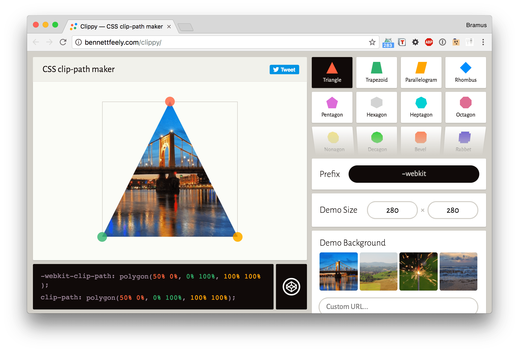Clippy CSS clippath Maker Bram.us
