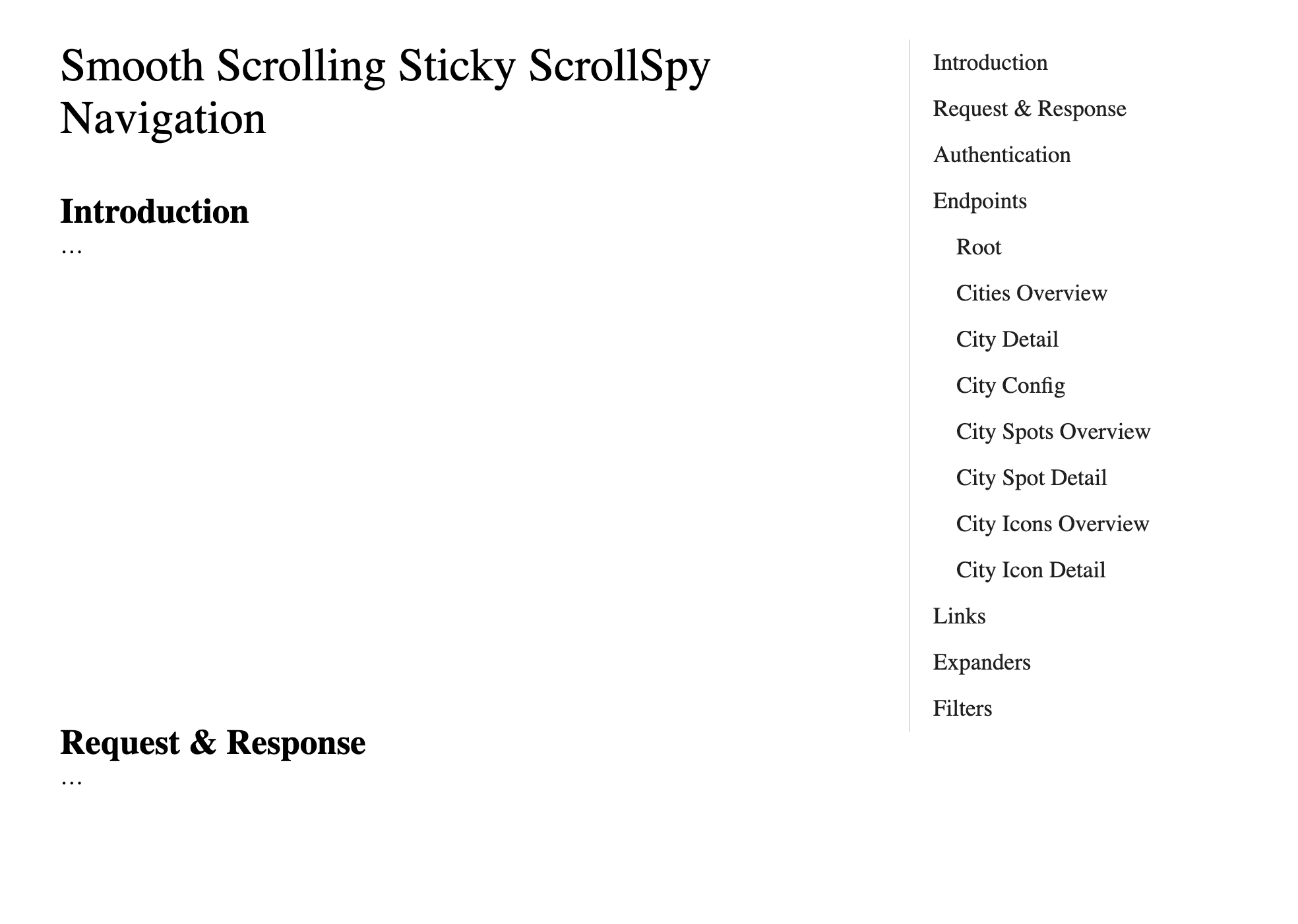 Smooth Scrolling Sticky ScrollSpy Navigation, with CSS fixed