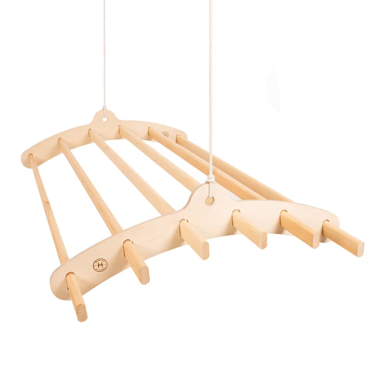 6 Lath Wooden Hanging Clothes Drying Rack or Pot Rack Ceiling Mounted