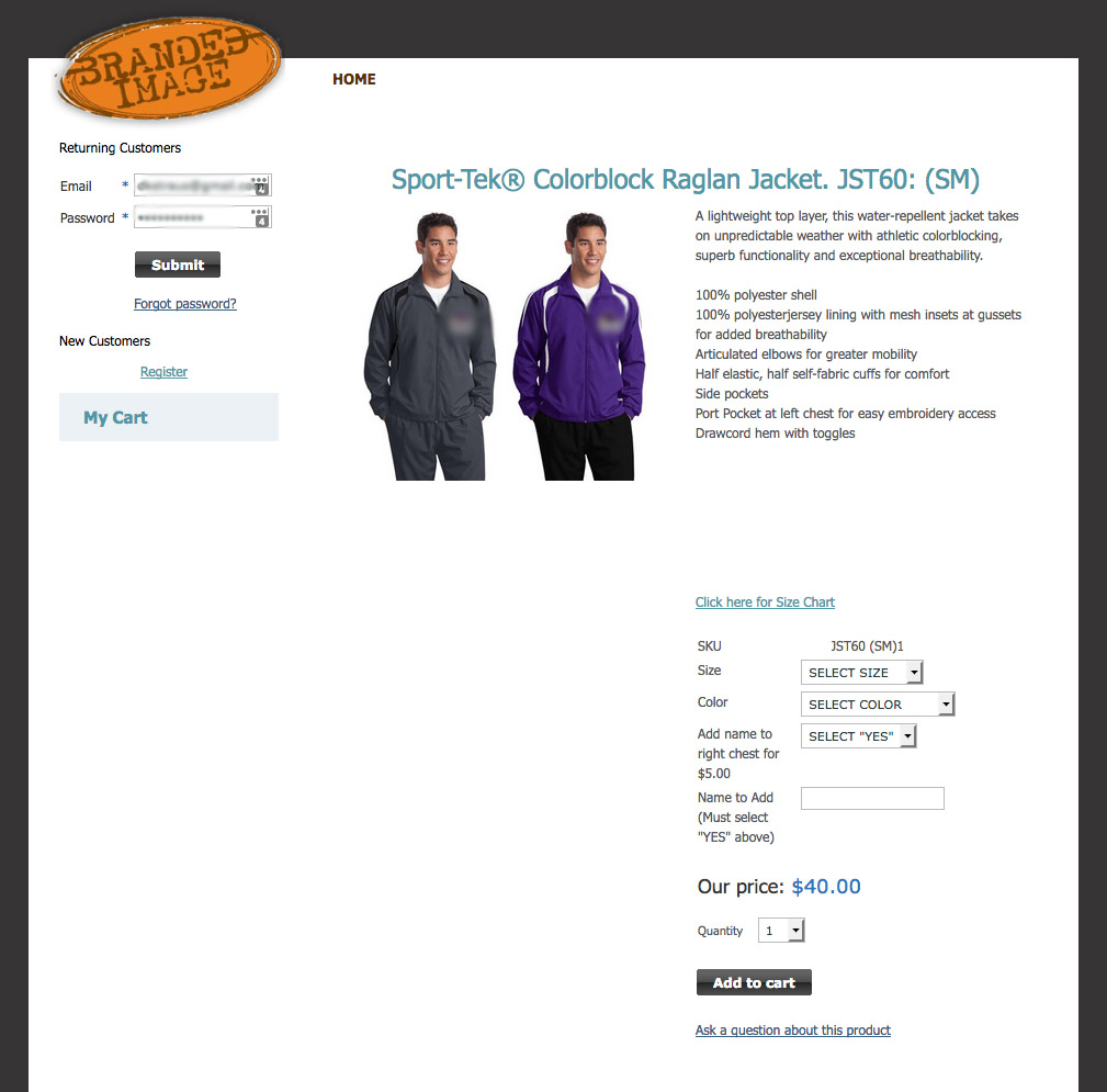 Custom Web Store Branded Image