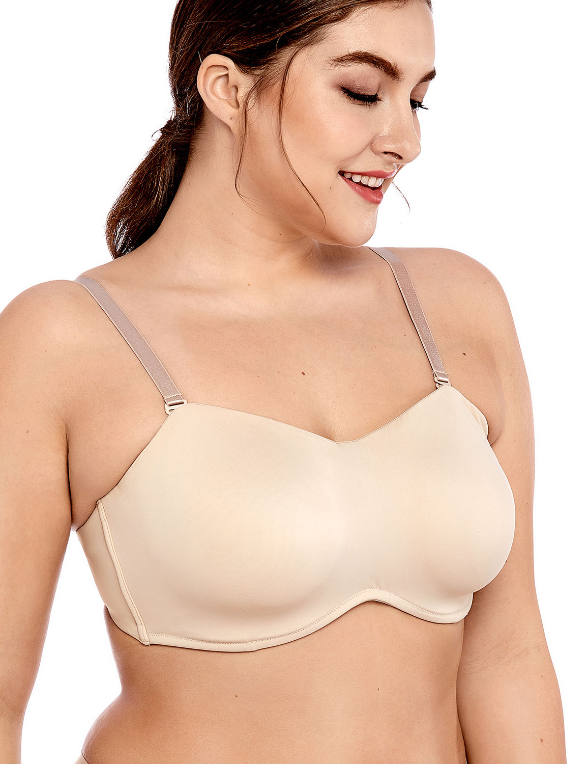 Women's Minimizer Strapless Bra Seamless Underwire Bandeau for Large