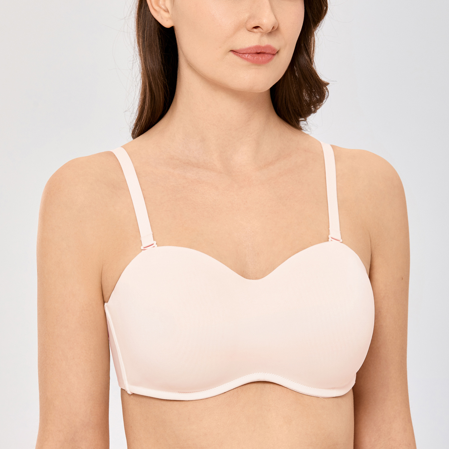 Women's Seamless Strapless Bra Underwire Bandeau Minimizer for Large