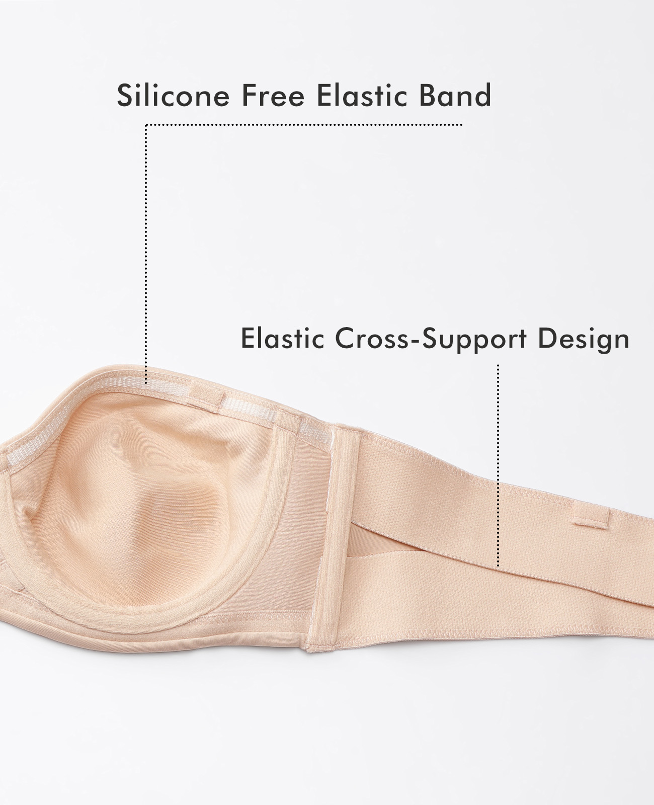 DELIMIRA Women's Strapless Bra SiliconeFree Minimizer Bandeau BG Cup