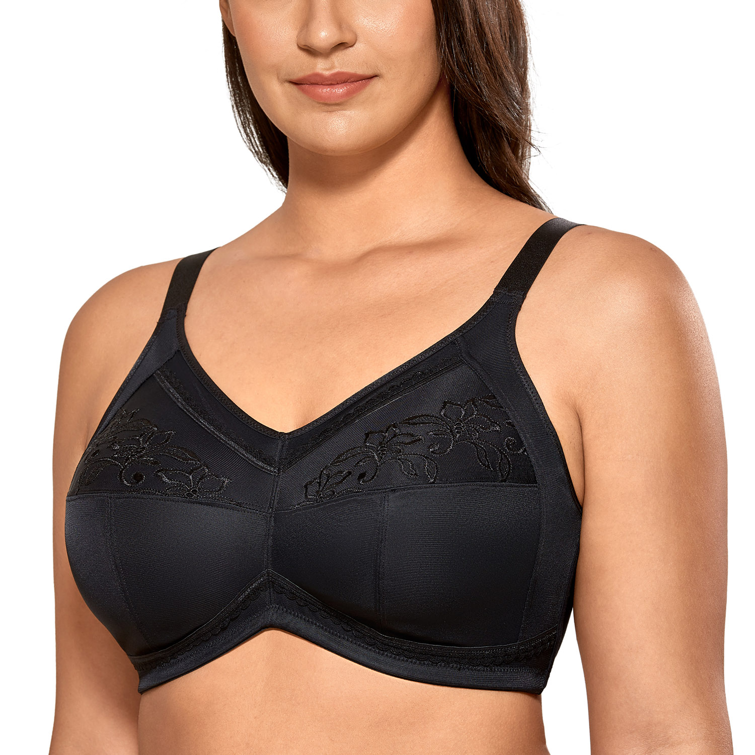 Women's Wirefree Mastectomy Pocket Bra Embroidered Full Coverage