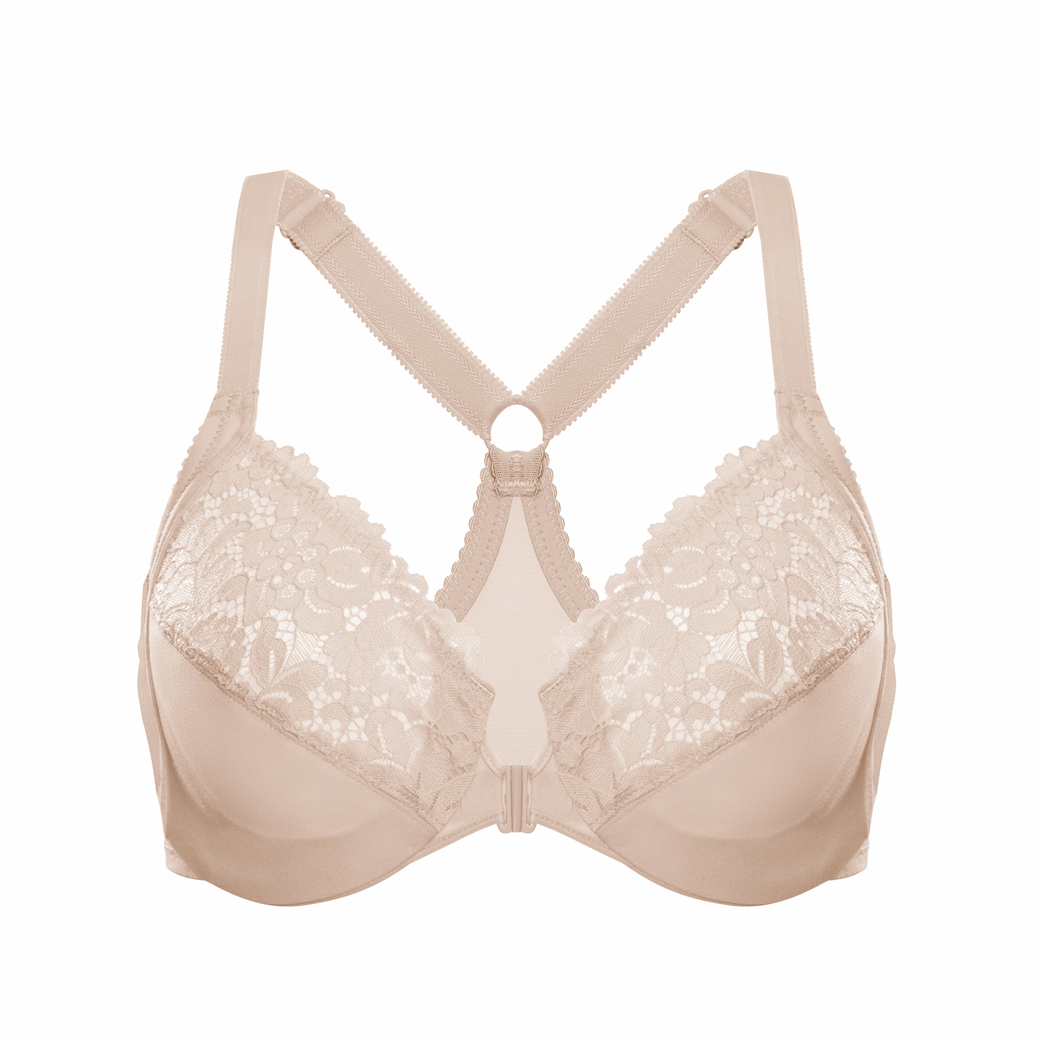 Women's Front Closure Bra Full Coverage Lace Underwire Racerback eBay