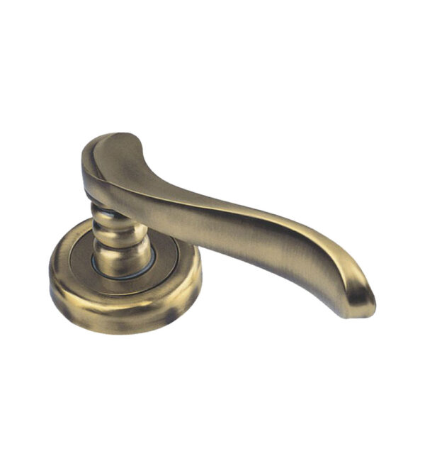 City on Rose Antique Brass Door Lever Handle Contemporary on Rose
