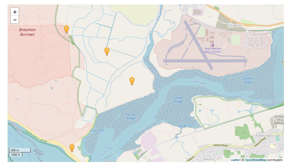 Interactive Map Braunton Countryside Centre