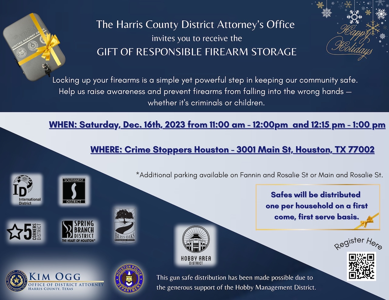 The Harris County District Attorney's Office invites you to receive the