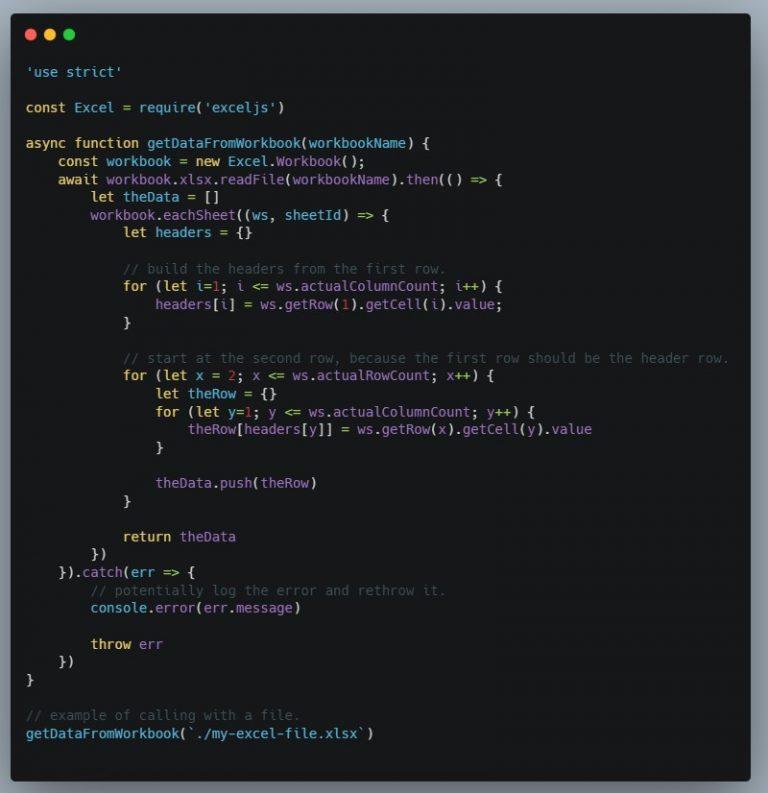 How to read an Excel file in NodeJs Brian Cline