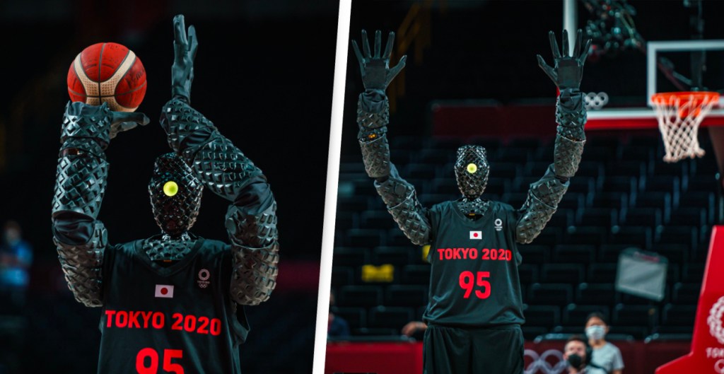 Tokyo Olympics Basketball robot hits a threepointer during halftime