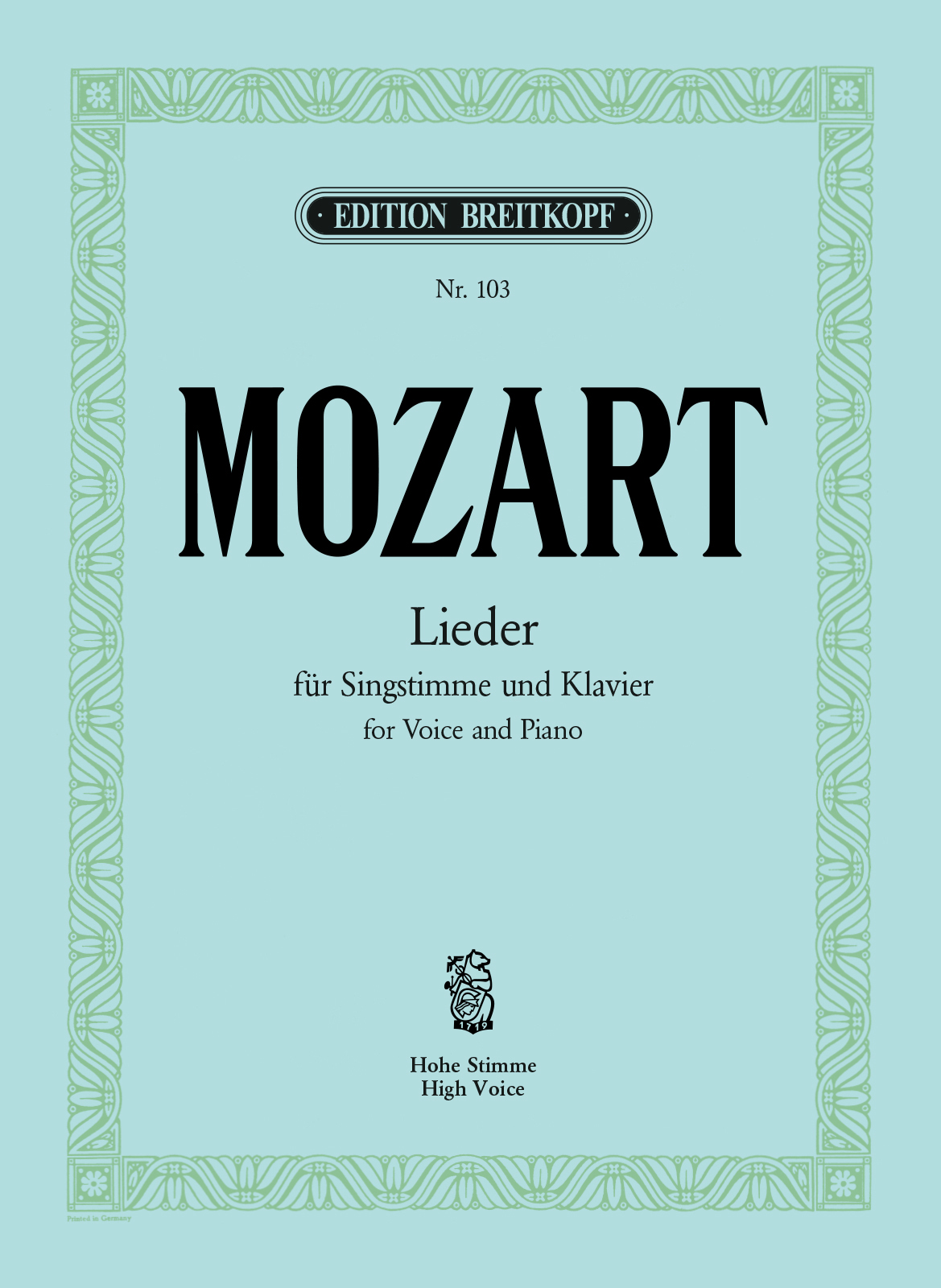 Mozart Lieder für hohe Stimme und Klavier · Breitkopf & Härtel