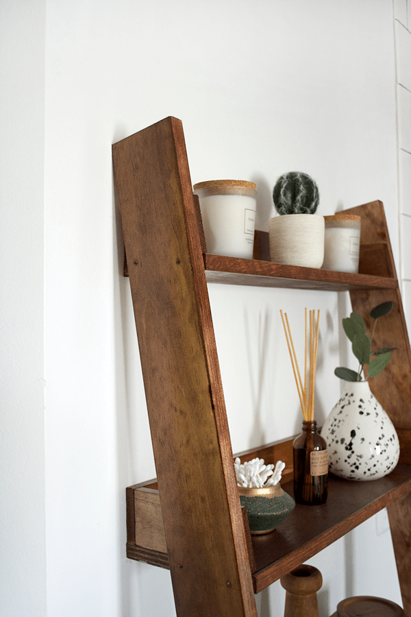 How to Build a DIY Leaning Ladder Shelf (Step by Step Guide) BREPURPOSED