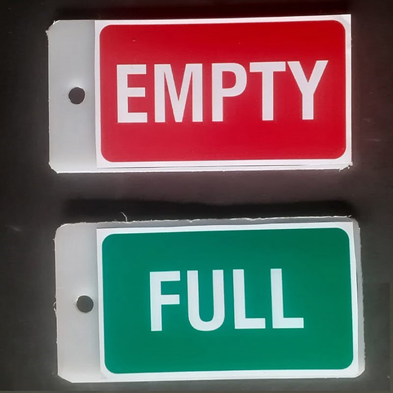 Gas Cylinder Full Empty Display Card 4" X 2",Plastic, Set of 20 Breval Consulting Services