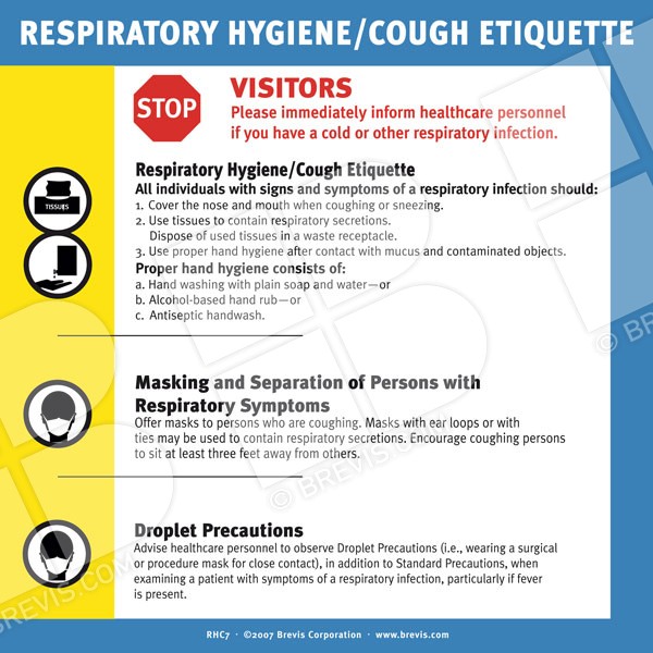Respiratory Hygiene Cough Etiquette Sign Laminated Brevis