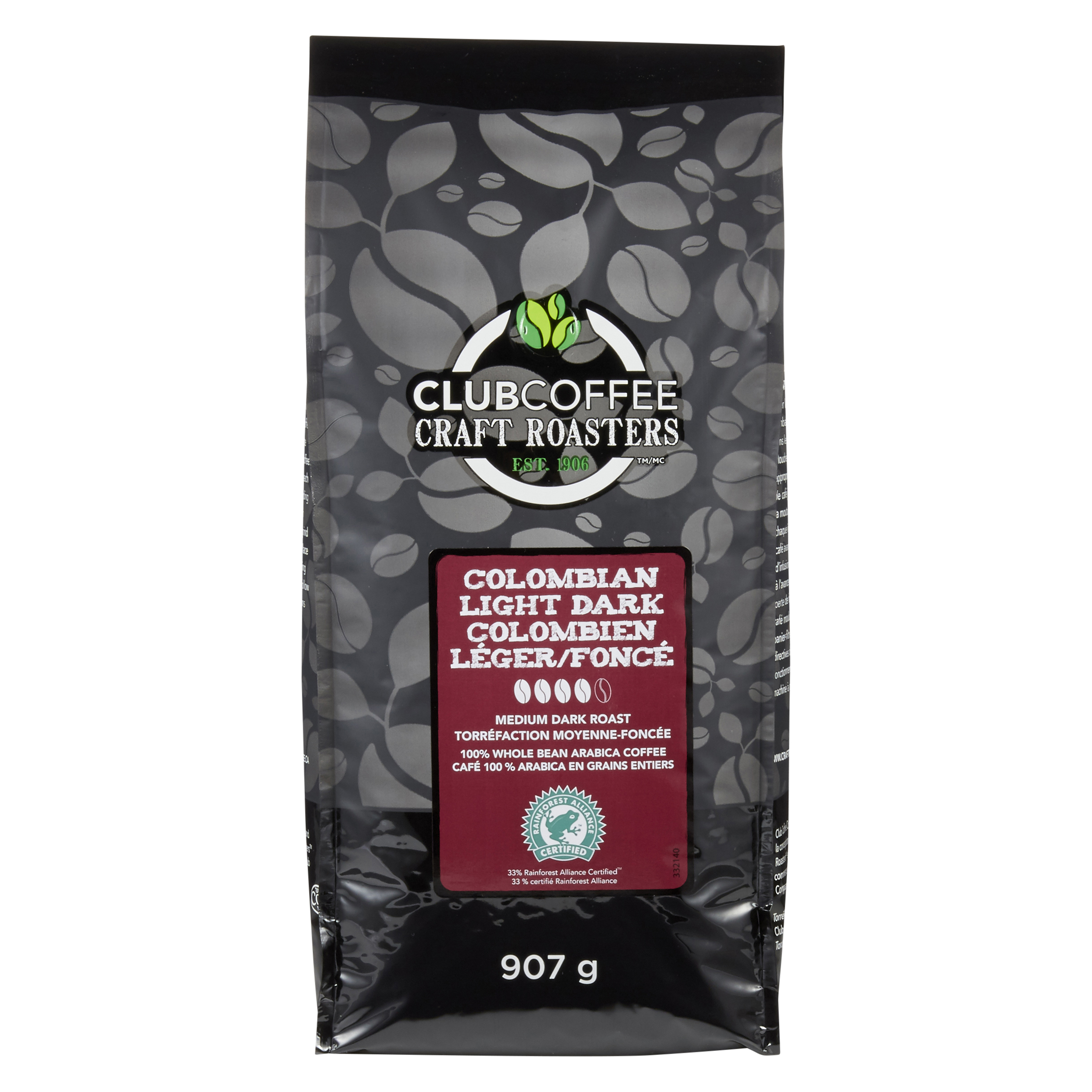 Craft Roasters Colombian Light Dark Whole Bean Bag Club