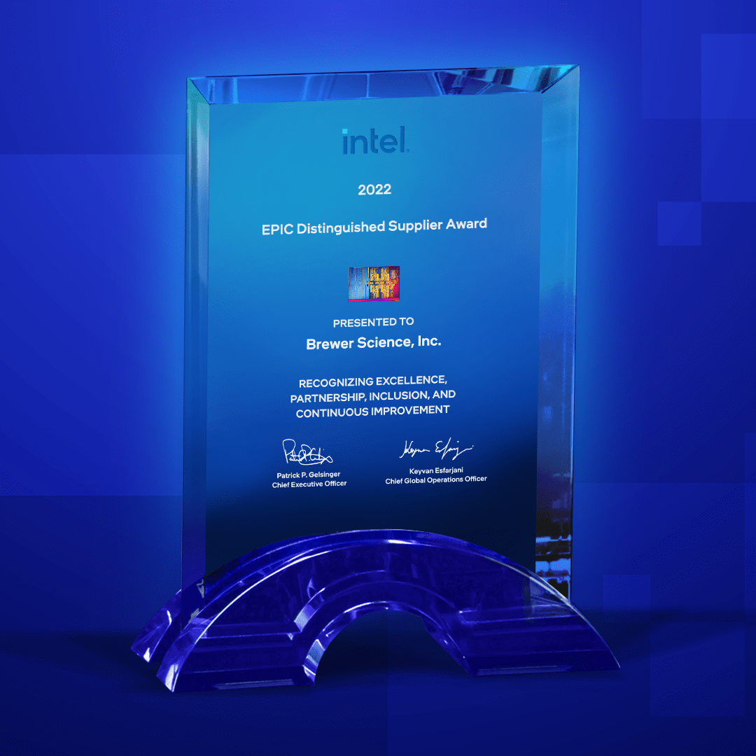 Brewer Science Earns Intel’s 2022 EPIC Distinguished Supplier Award