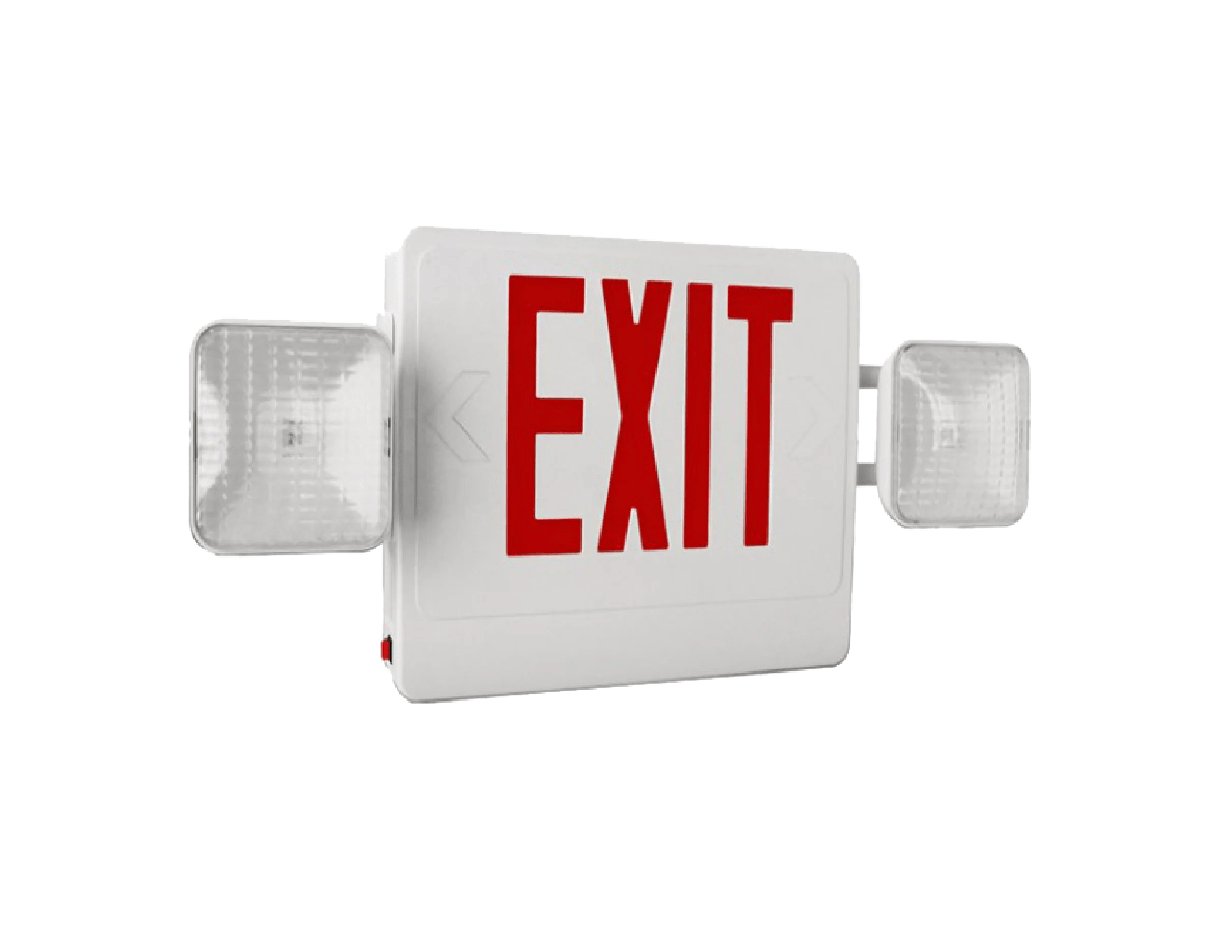 LED Exit Sign White Housing Red Lettering 1W Per Head BREX Lighting