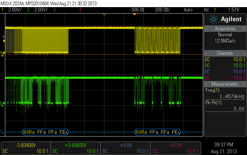 Agilent InfiniiVision MSOX2024A Oscilloscope I2C Analysis Demo