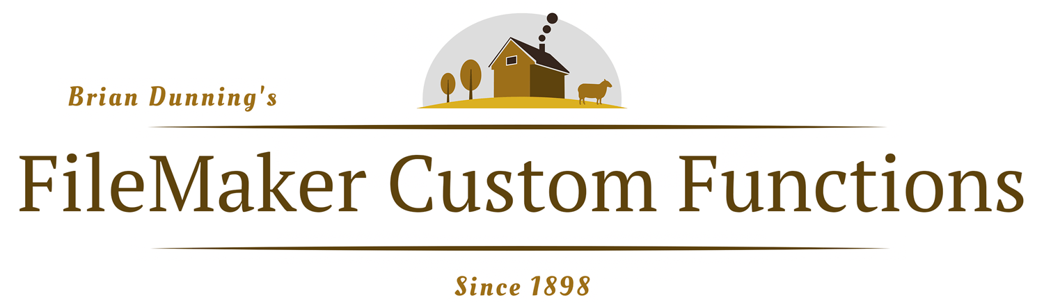 Brian Dunning's free FileMaker Custom Functions library