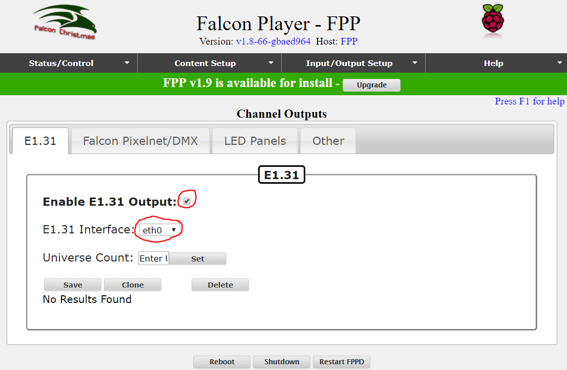 Network Setup Falcon Player FPP with Falcon F16v3 Controller Brian