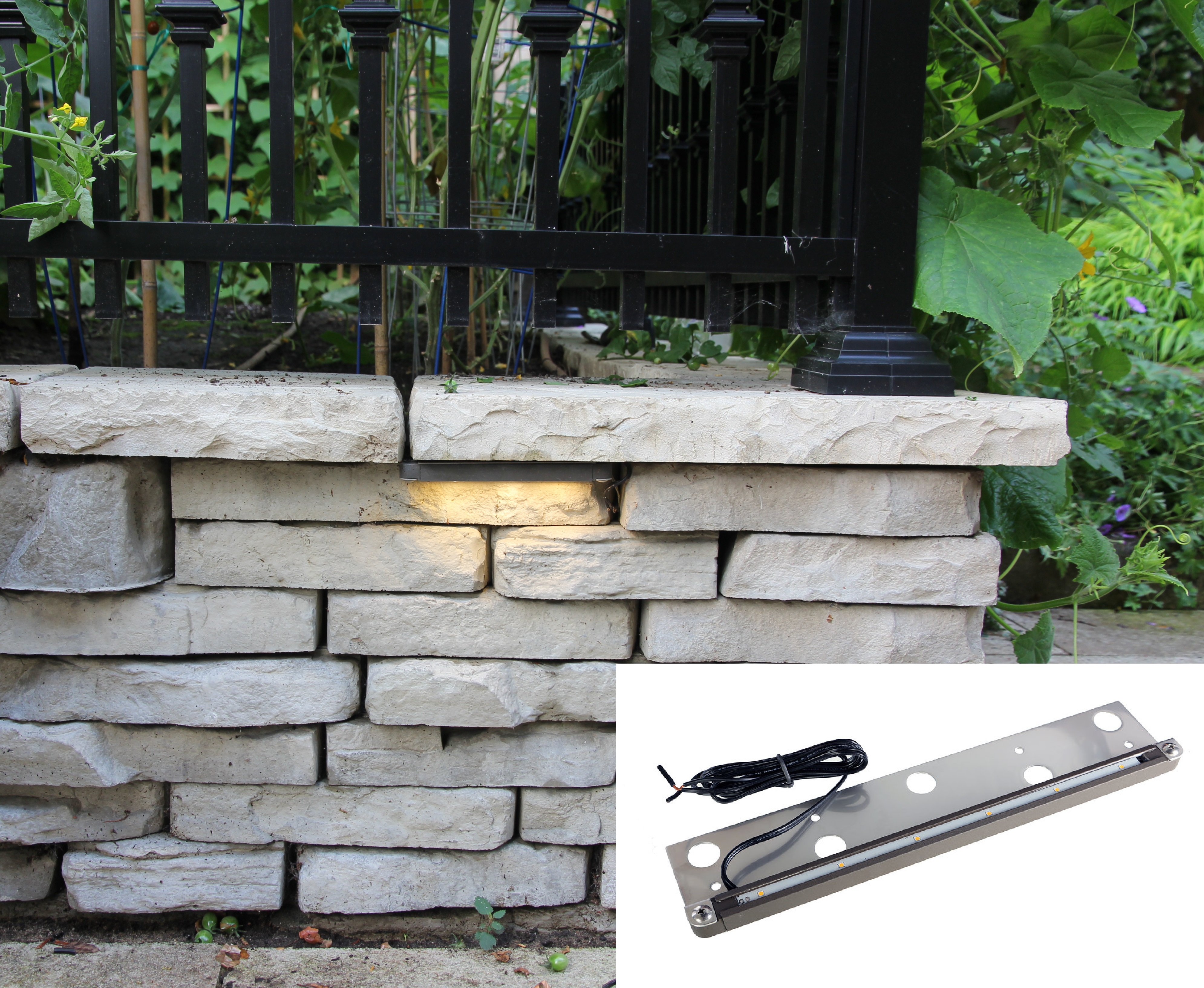 Hardscape Retaining Wall Light LED 13.2" Brown Trim (Hardwire) EZWL855