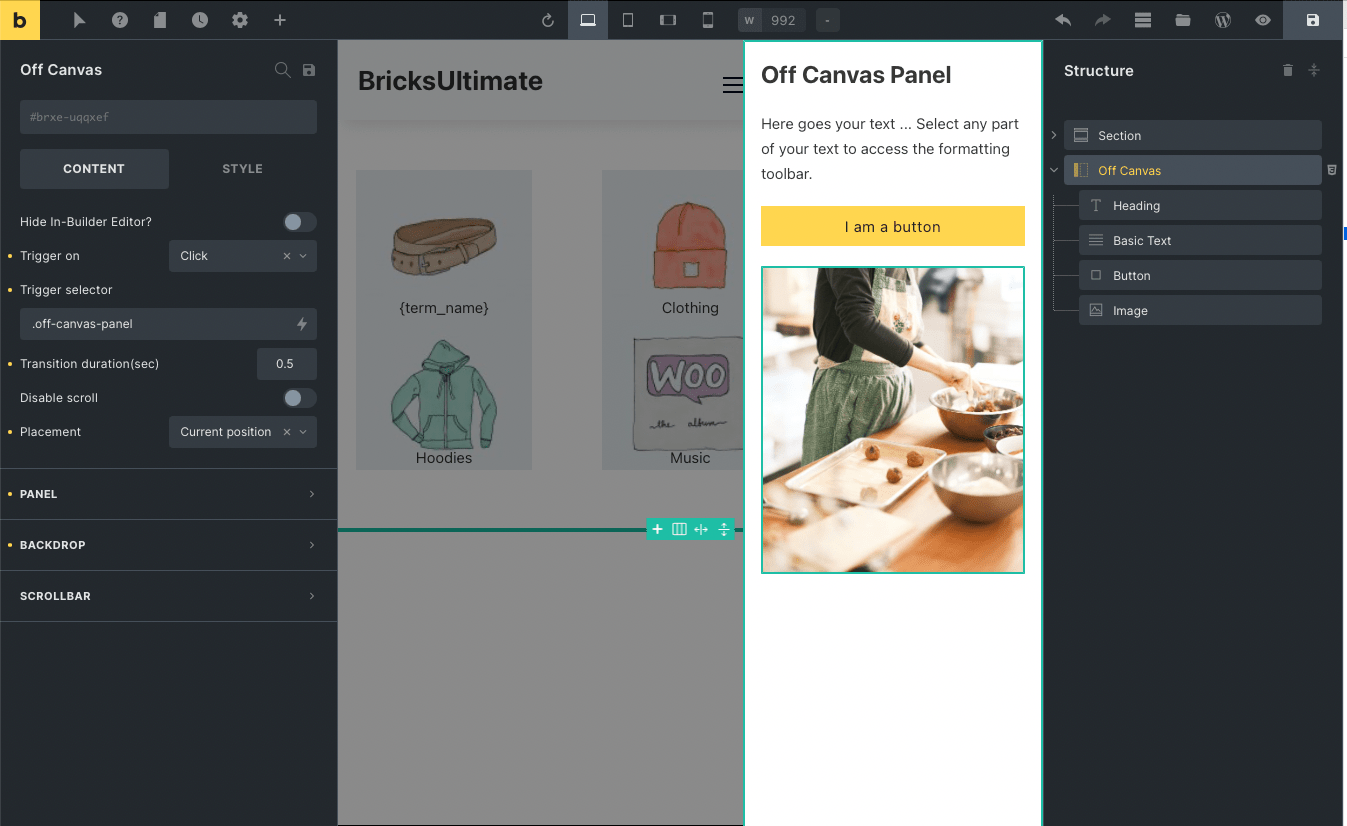 Off Canvas BricksUltimate
