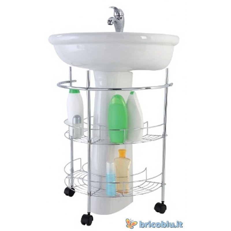 MENSOLA PORTASAPONE SOTTOLAVABO CARRELLO C RUOTE Brico Blu