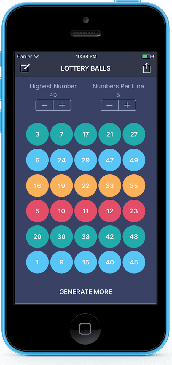Lottery Balls iOS and Android App