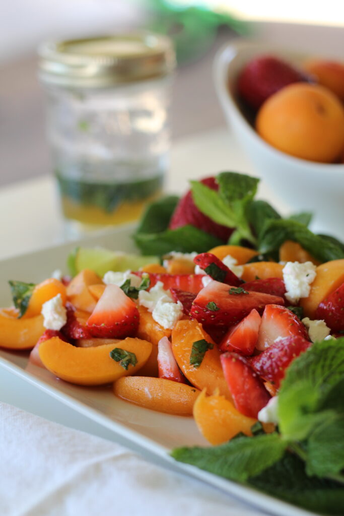 Strawberry and Apricot Salad with Goat Cheese BriGeeski