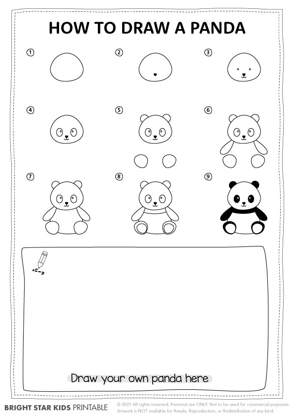 How To Draw A Step By Step Panda