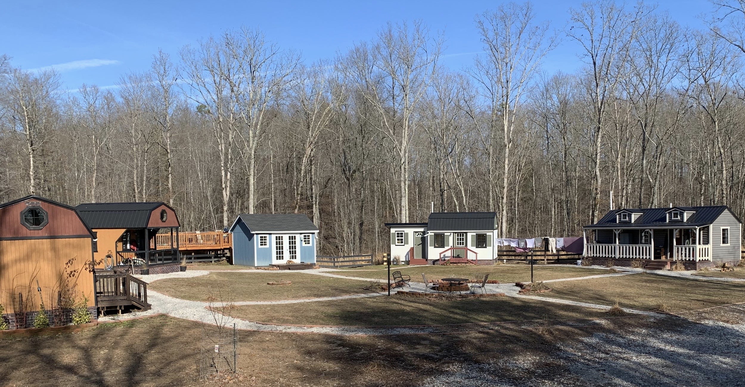 This family built a private tinyhouse village where the kids each have