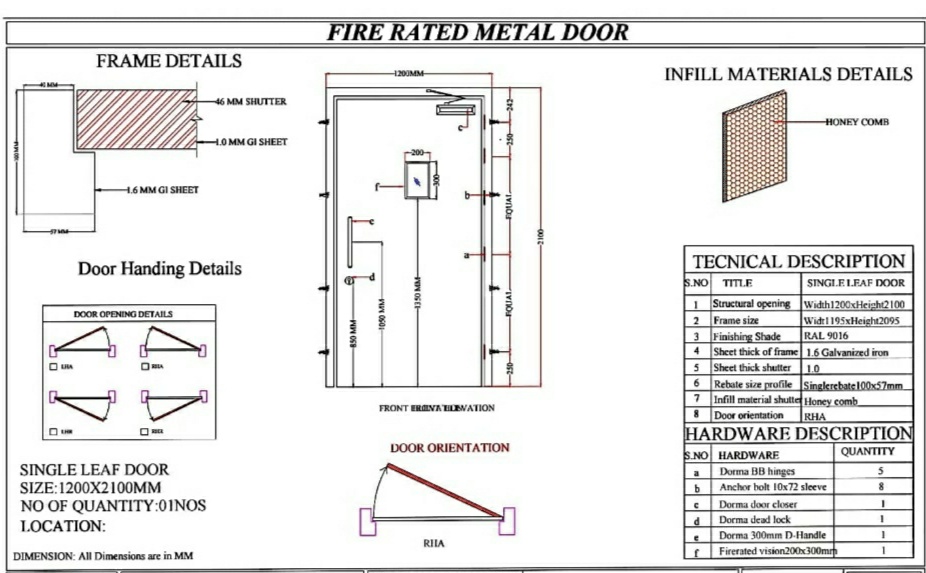 2hr Metal Fire DoorRHA Best Online Store in India for Electronics