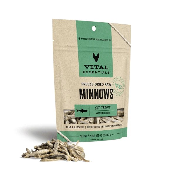 Vital Essentials FreezeDried Minnows for Cats Brindle Pet Supplies