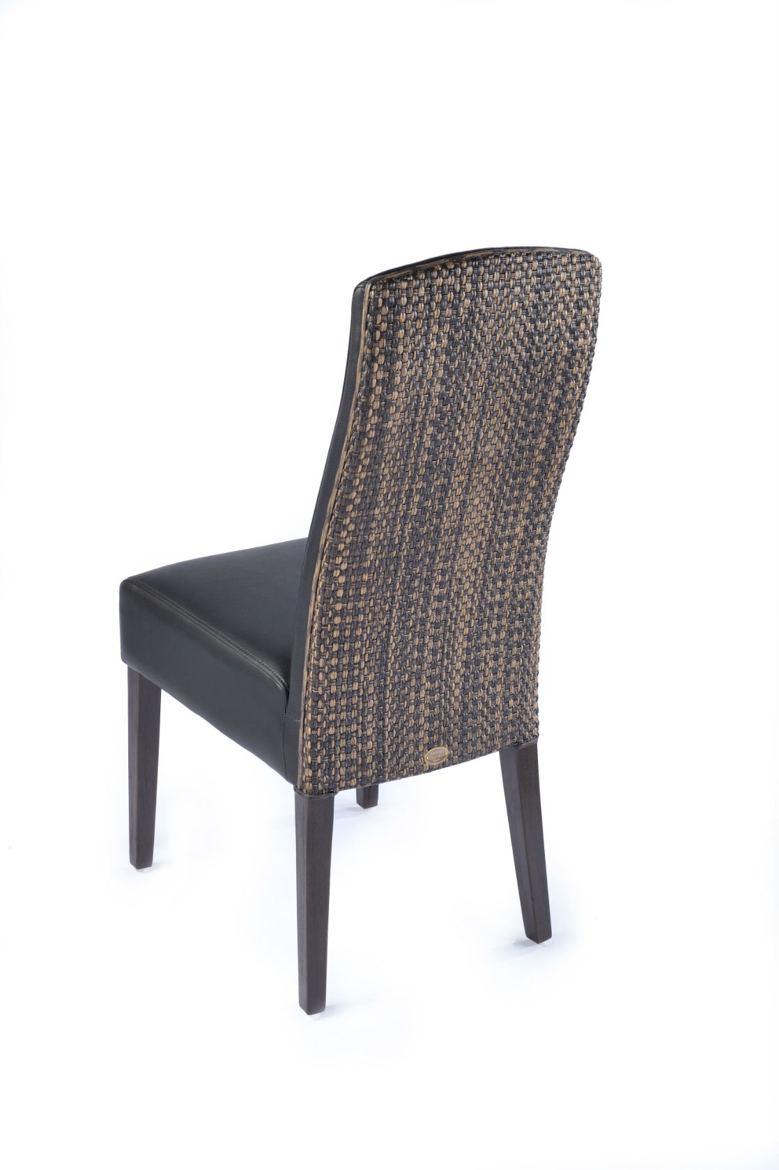 Chaise noire dossier loom Brin d�Ouest