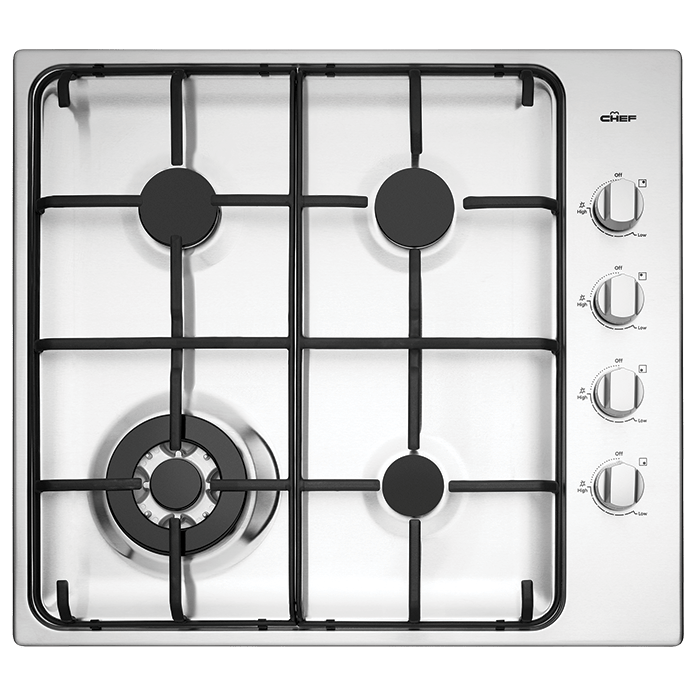 Chef 60cm 4 Burner Gas Cooktop CHG646SBC Electrolux Factory Seconds