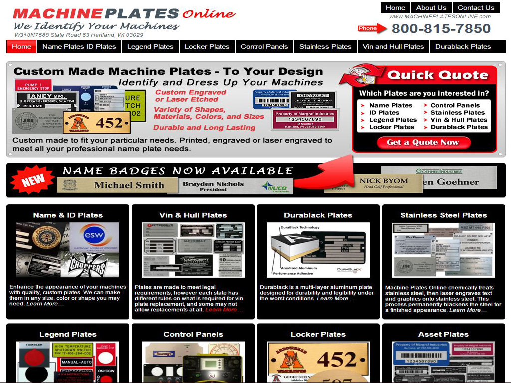 Machine Plates Online BriscoWeb