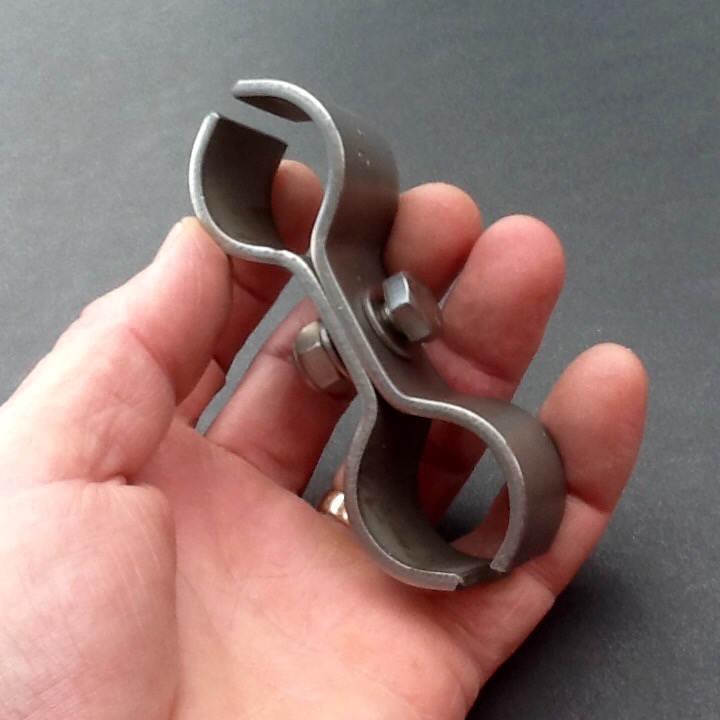 Stainless Steel Pipe Clamp Double Ports 30mm Diameter / 25mm X 3mm