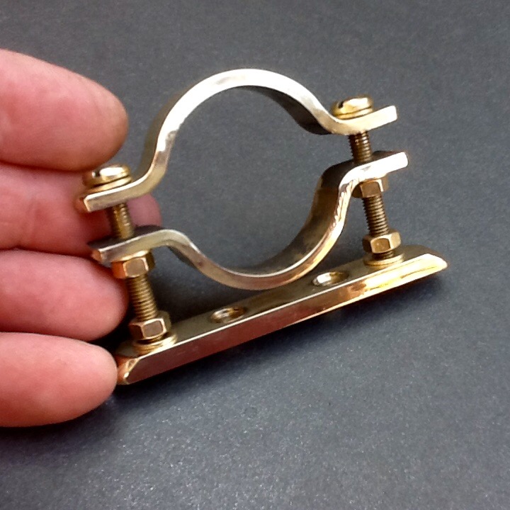 Brass Pipe Clamp Bracket 32mm Diameter Single Port Solid Brass