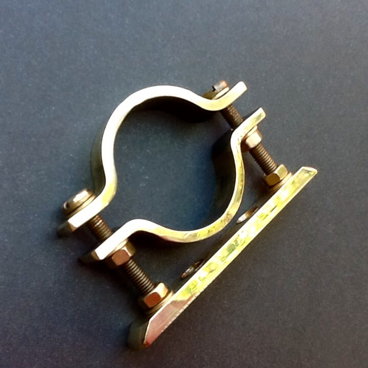Brass Pipe Clamp Bracket 34mm Diameter Single Port Solid Brass