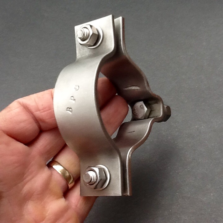 Universal Pipe Clamp 48mm Diameter Stainless Steel 316L