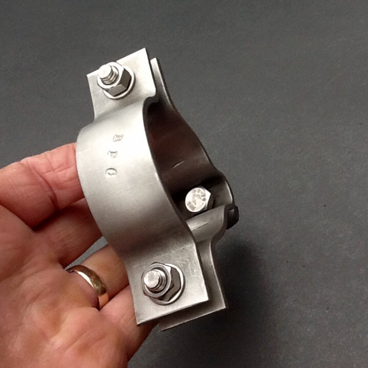 Universal Pipe Clamp 50mm Diameter Stainless Steel 316L