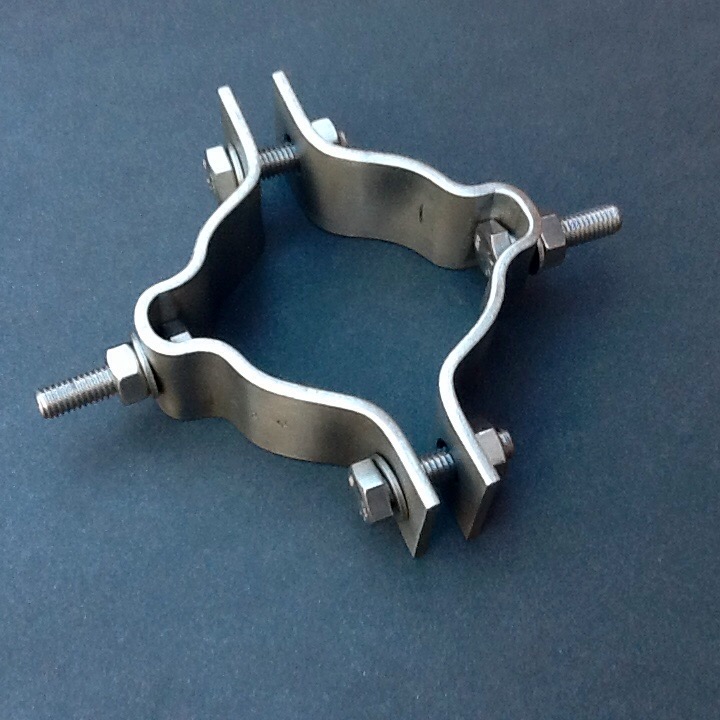 BPC 50mm Diameter Universal Double Bolt Pipe Clamp Bracket