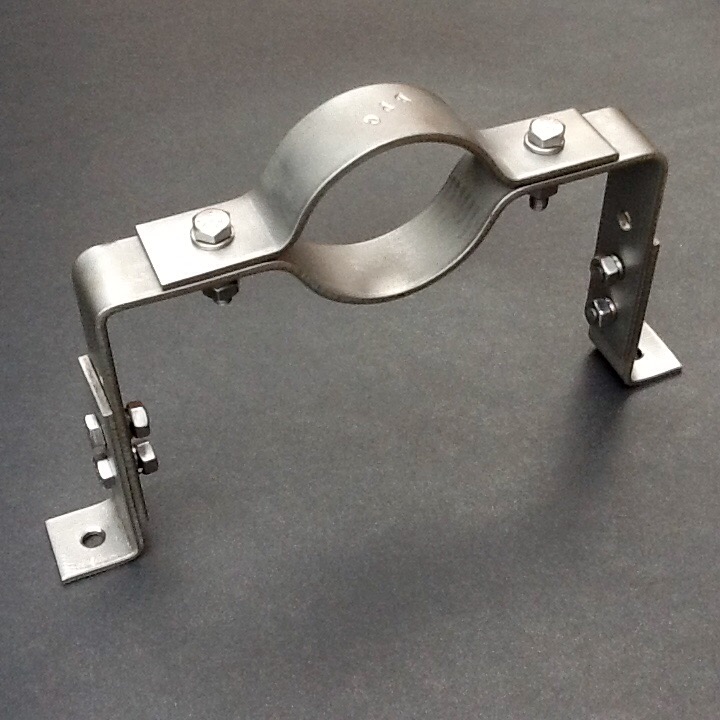 Offset Pipe Clamp 60mm Diameter Stainless Steel 316L Adjustable