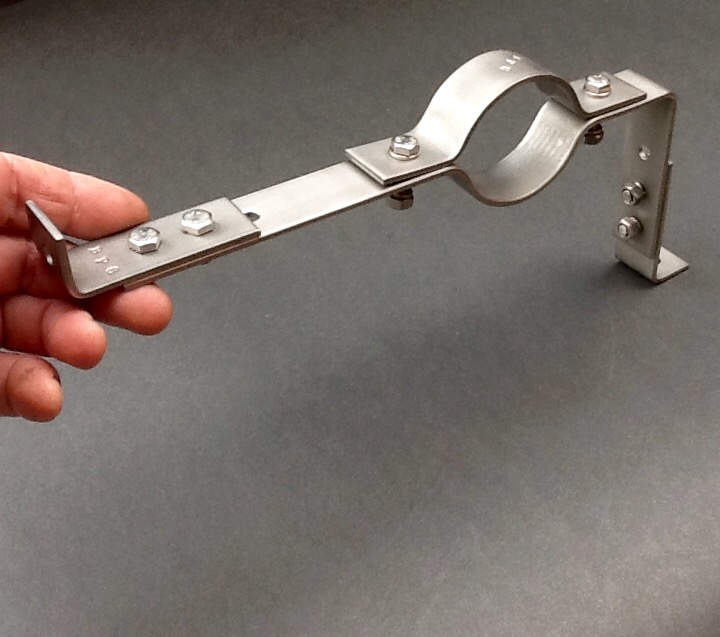 StandOff Pipe Clamp Adjustable 50mm Stainless Steel 316L