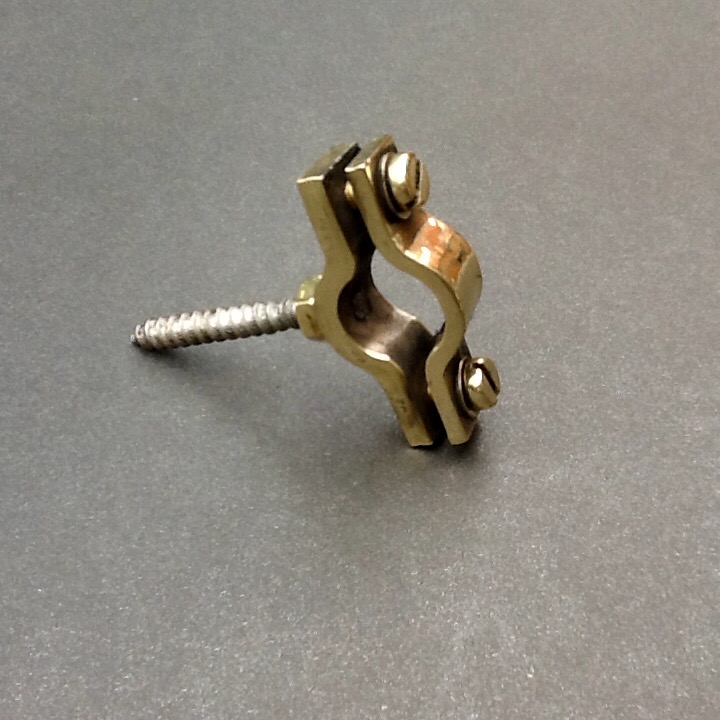 18mm OD Pipe Clip Wall Mount Brass For 18mm Diameter Copper Pipes