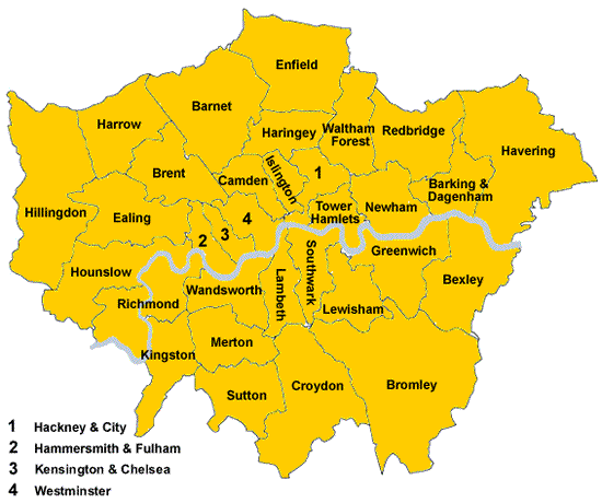 London Local Guide and Map British Services