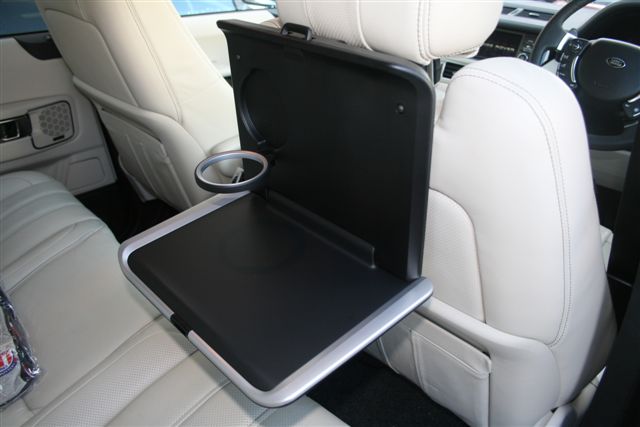 Rear folding table for rear car passengers by Belgrave Bespoke Vehicle