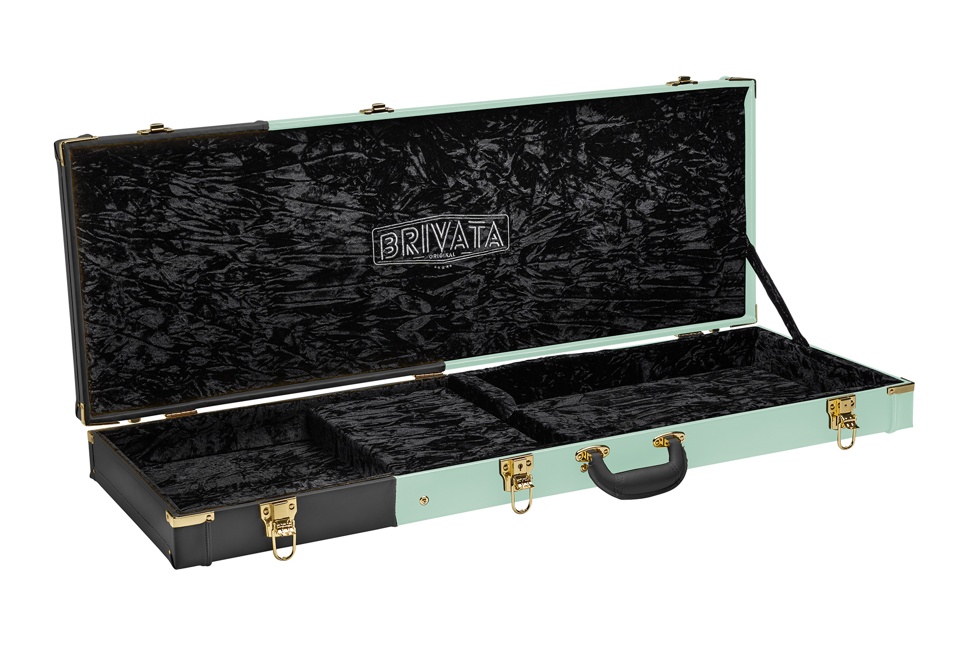 Brivata Seafoam Green/Black Electric Stunner Modern Guitar Case